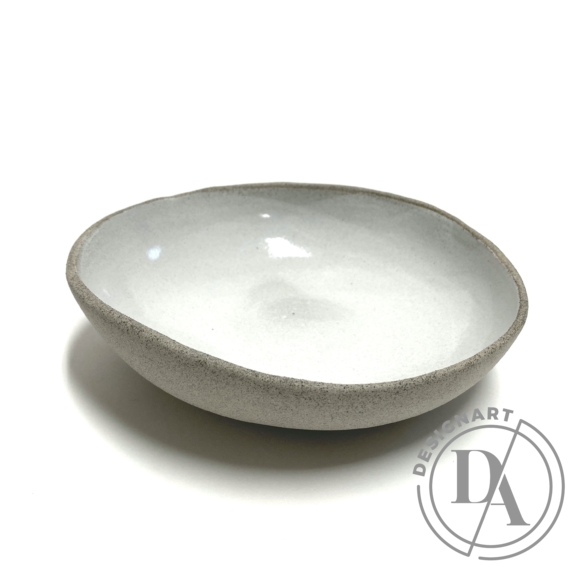 Pastel Ceramics:  Közepes fehér mázas szürke tál / ø19cm
