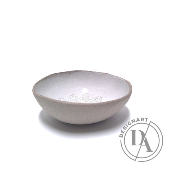 Pastel Ceramics: Fehér mintás salátástál / ø18cm