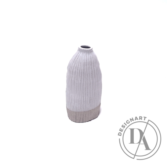 Pastel Ceramics: Bordás fehér-szürke váza / magasság 18cm